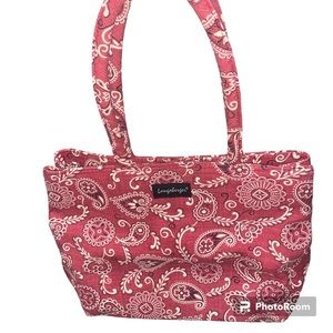Vintage Red Bandana Print Longaberger purse 10x8 size